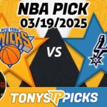 New York Knicks vs San Antonio Spurs Pick 3/19/25 NBA Pick Prediction