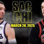 Sacramento Kings vs Chicago Bulls Full Game Highlights - March 20, 2025 | NBA Regular Season