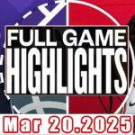 Sacramento Kings Vs Chicago Bulls Game Full game Highlights Mar 20,2025 NBA Season 2024-25