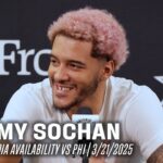 Jeremy Sochan Postgame vs Philadelphia 76ers | 3.21.2025