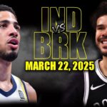 Brooklyn Nets vs Indiana Pacers Full Game Highlights - March 22, 2025 | NBA Regular Season
