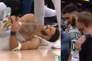Jayson Tatum in so much pain with ankle injury after Sabonis closed underneath him