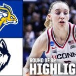 Round of 32: South Dakota State vs. UConn | Women’s NCAA Tournament | Full Game Highlights