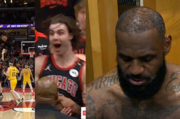 LeBron James frustrated reaction to Josh Giddey half court game winner vs Lakers