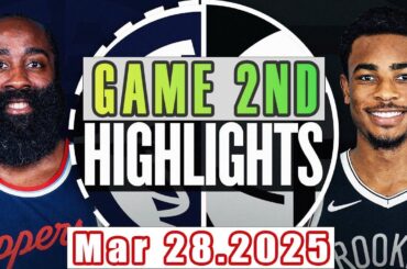 Los Angeles Clippers Vs Brooklyn Nets Game 2nd Highlights Mar 28,2025 NBA Season 2024-25