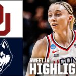 Sweet 16: Oklahoma Sooners vs. UConn Huskies | Women's NCAA Tournament | Full Game Highlights