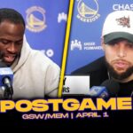 Warriors/Grizzlies Postgame : Steph, Draymond, Kerr Reactions | April 1, 2025