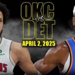 Oklahoma City Thunder vs Detroit Pistons Full Game Highlights - April 2, 2025 | NBA Regular Season