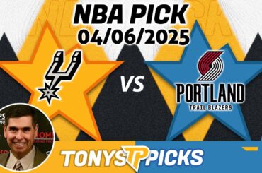 San Antonio Spurs vs. Portland Trail blazers Pick 4/6/25 NBA Pick Prediction