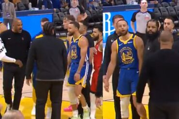 Steph Curry and Ime Udoka exchange words after Draymond gets into it with Rockets