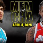 Memphis Grizzlies vs Charlotte Hornets Full Game Highlights - April 8, 2025 | NBA Regular Season