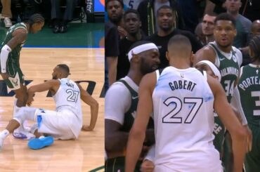 Rudy Gobert gets heated with Kevin Porter Jr and Bucks after KPJ stood over him