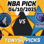 Minnesota Timberwolves vs Memphis Grizzlies Pick 4/10/25 NBA Pick Prediction