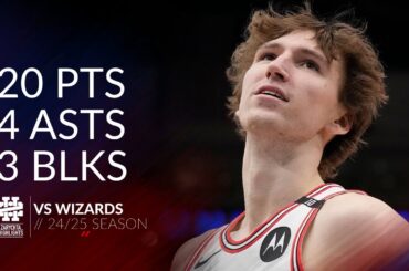 Matas Buzelis 20 pts 4 asts 3 blks vs Wizards 24/25 season