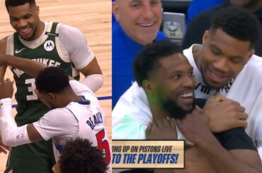 Giannis and Malik Beasley share a moment after getting heated in last game 😂