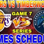 Los Angeles Lakers vs Minnesota Timberwolves full game series schedule