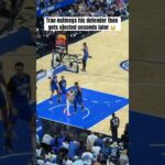 Trae Young was ejected after this sequence 😬 (via @PlaymakerHQ)