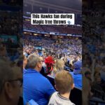 Hawks fan trying to distract the Magic 😅 (via MaybeAlec/X)