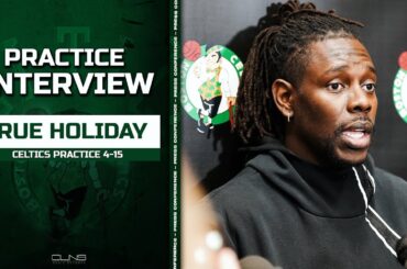Jrue Holiday Reacts to Bud Telling Bradley Beal to Play Like Him | Celtics Practice Interview