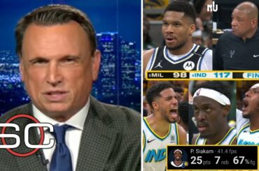 ESPN reacts to Indiana Pacers DESTROY Milwaukee Bucks 117-98 in Rd1; Giannis 36 Pts, Siakam 25 Pts