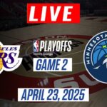NBA LIVE! Los Angeles Lakers vs Minnesota Timberwolves GAME 2 LIVE | April 23, 2025 | NBA Playoffs