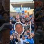 Thunder fans wait for the squad to return to OKC after winning Round 1 🙌 #okcthunder #nba
