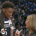 Anthony Edwards Talks GAME 3 WIN vs Lakers, Postgame Interview