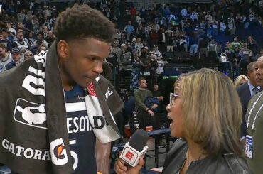 Anthony Edwards Talks GAME 3 WIN vs Lakers, Postgame Interview