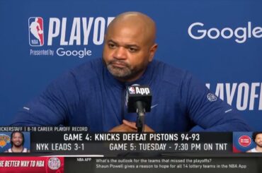 PostGame Interview | JB Bickerstaff talks after Pistons let Game 4 slip away, trail Knicks 3-1