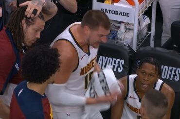 Nikola Jokic gets heated during Nuggets timeout as Clippers win Game 3 by 34 points