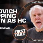 🚨 BREAKING NEWS 🚨 Gregg Popovich stepping down as Spurs head coach | First Take