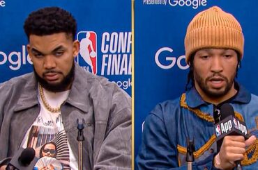 Jalen Brunson & KAT talk Game 1 Loss vs Pacers, FULL Postgame Interview