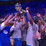 The OKC Thunder Receive The Oscar Robertson Trophy As The NBA Western Conference Champions!