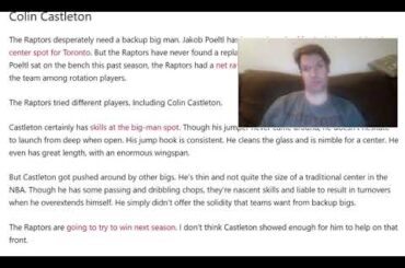 COLIN CASTLETON MAY NOT BE A TORONTO RAPTOR NEXT YEAR.