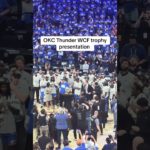 The Oklahoma City Thunder’s presentation of receiving the Oscar Robertson WCF championship trophy.