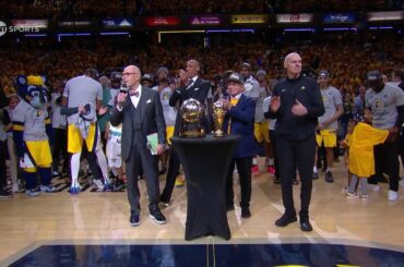 The Indiana Pacers Receive The Bob Cousy Trophy As The NBA Eastern Conference Champions!
