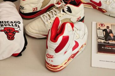 A Chicago Bulls historic haul!  BJ X 2, slice of MJ signed history and Nike Air Jordan 5 fire red
