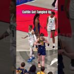 Caitlin got tangled up with New York liberty #wnba #basketball #caitlinclark