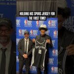 first look at his new jersey! ✌️ #DylanHarper #NBADraft #Spurs #NBA