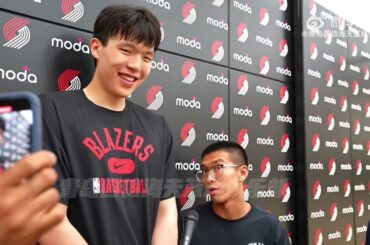Yang Hansen Interview After First Practice with Portland Trail Blazers