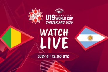 LIVE - Mali v Argentina | FIBA U19 Basketball World Cup 2025 | Class 11-12 game