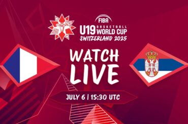 LIVE - France v Serbia | FIBA U19 Basketball World Cup 2025 | Class 9-10 game