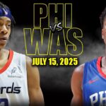 Philadelphia 76ers vs Washington Wizards Full Game Highlights - July 15, 2025 | NBA Summer League