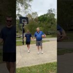 My dad is so clutch at horse 😭 #professorpops #horse #basketball #trickshots #reaction