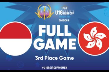 Indonesia v Hong Kong, China | Full Basketball Game | FIBA U16 Women's Asia Cup 2025 - Division B