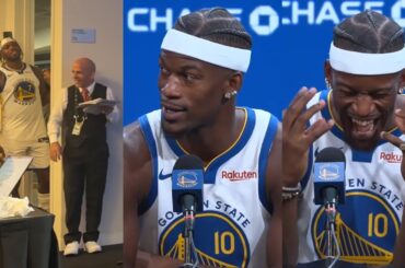 Jimmy Butler and Buddy Hield hilarious exchange at Warriors Media Day 😂