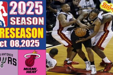 San Antonio Spurs vs Miami Heat Full Game 3rd-Qtr | Oct 08,2025 | NBA Season 2025 Today