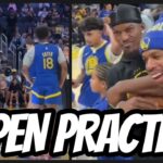 Warriors Open Practice: Steph/Seth swap jerseys, Jimmy Butler sings Shaboozey, Toohey “Wonderwall”
