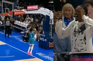 Cason Wallace hits most insane shot over backboard while falling out of bounds 🤯