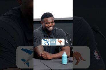 Zion on ✈️ to Australia #pelicans #nba #nbl #shorts